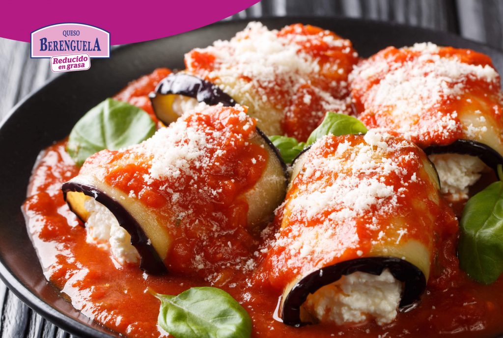 canelones de berenjena y queso