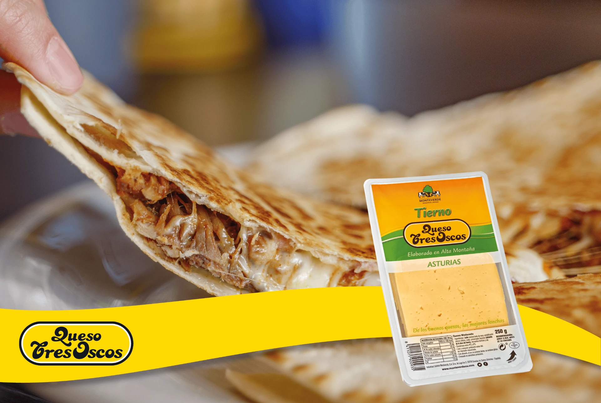 Quesadillas de carne y Queso Tres Oscos