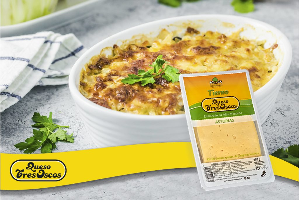 lasaña de jamón y queso tres oscos