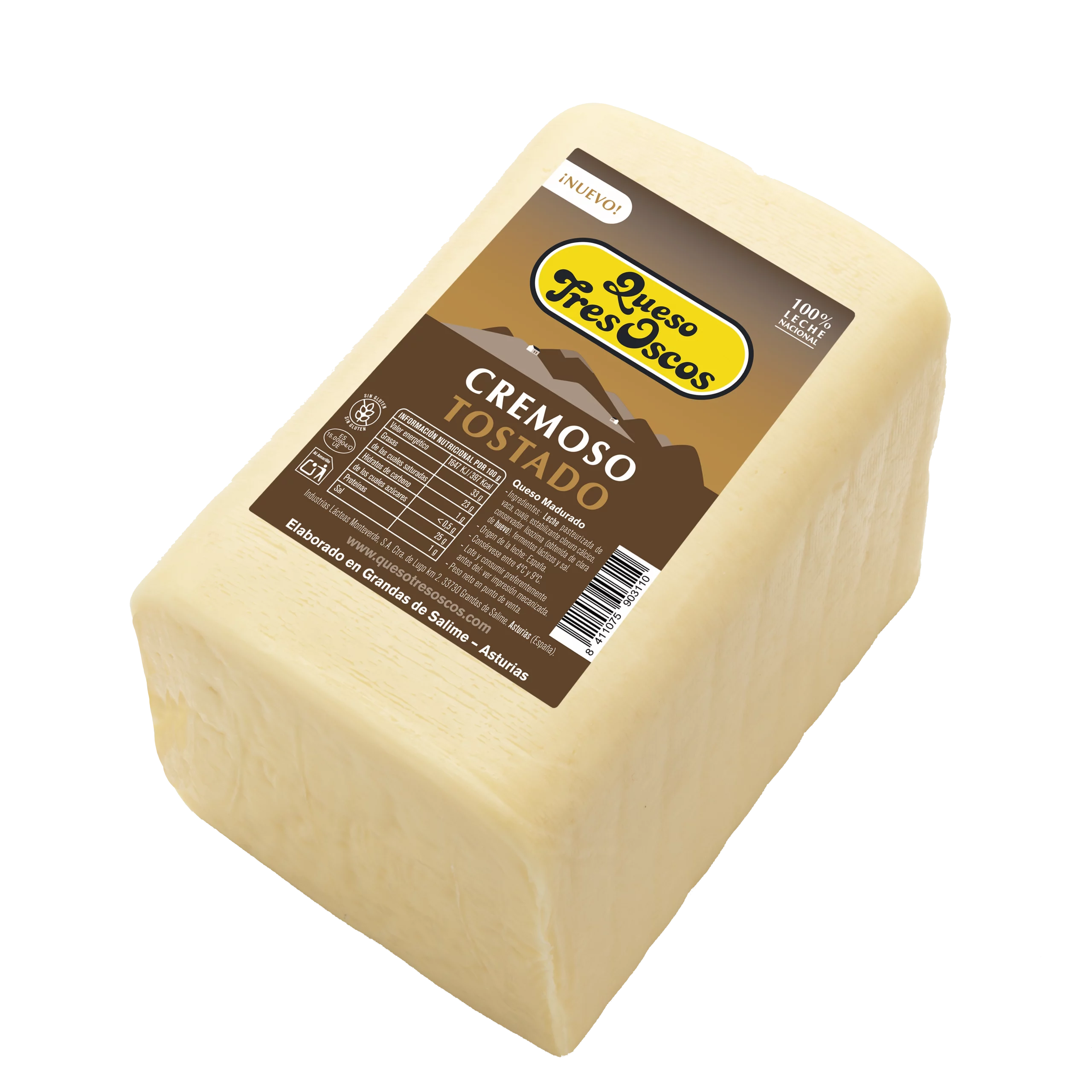 Queso Tres Oscos barra queso cremoso tostado